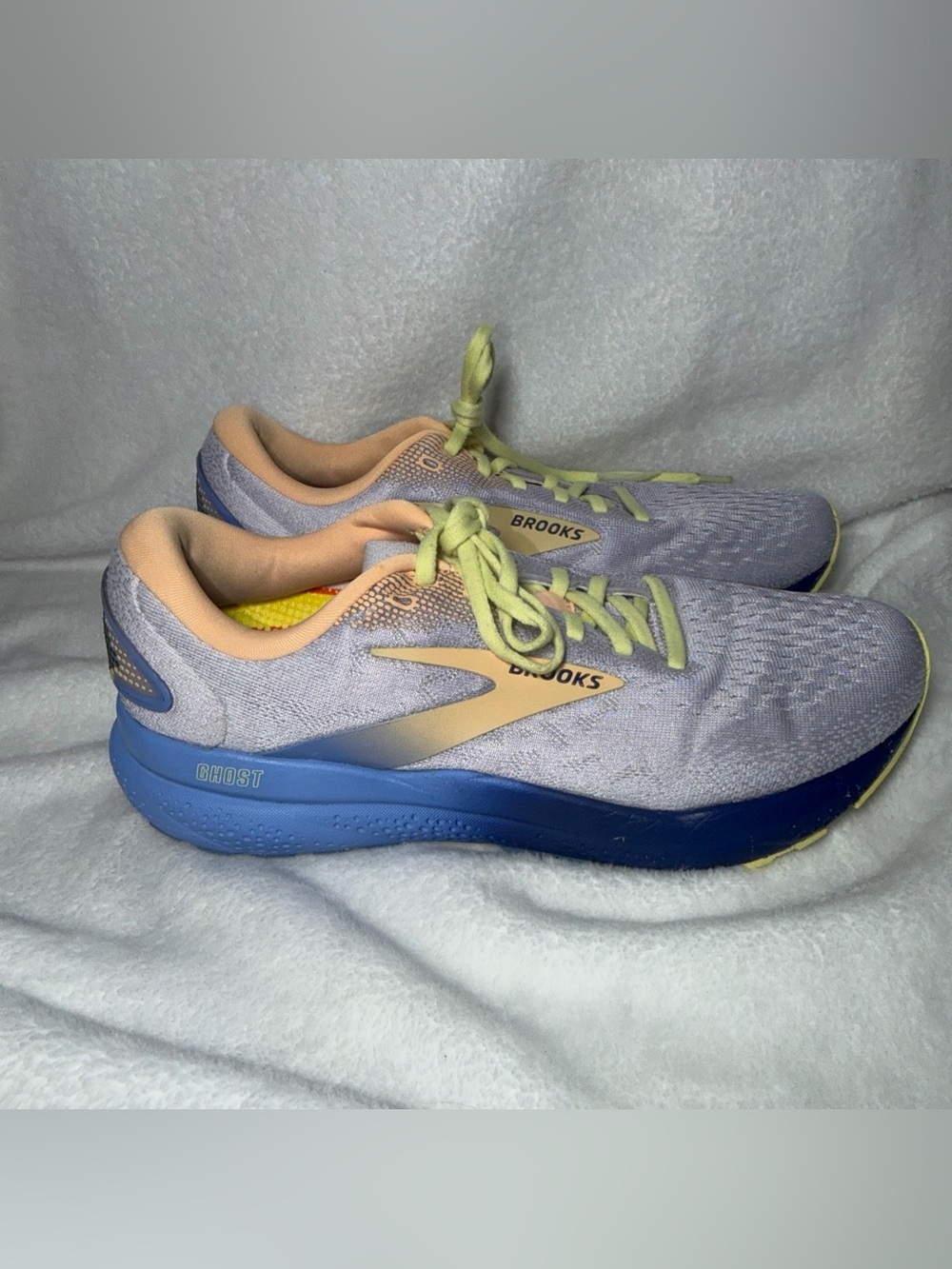 Brooks Women’s Athletic Shoes — Light Gray with Blue and Peach Accents